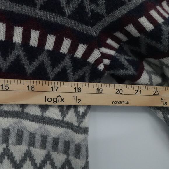 Gap Sweater Men Small Multicolor Zig Zag Lambswool Blend Crewneck Classic - Picture 4 of 11